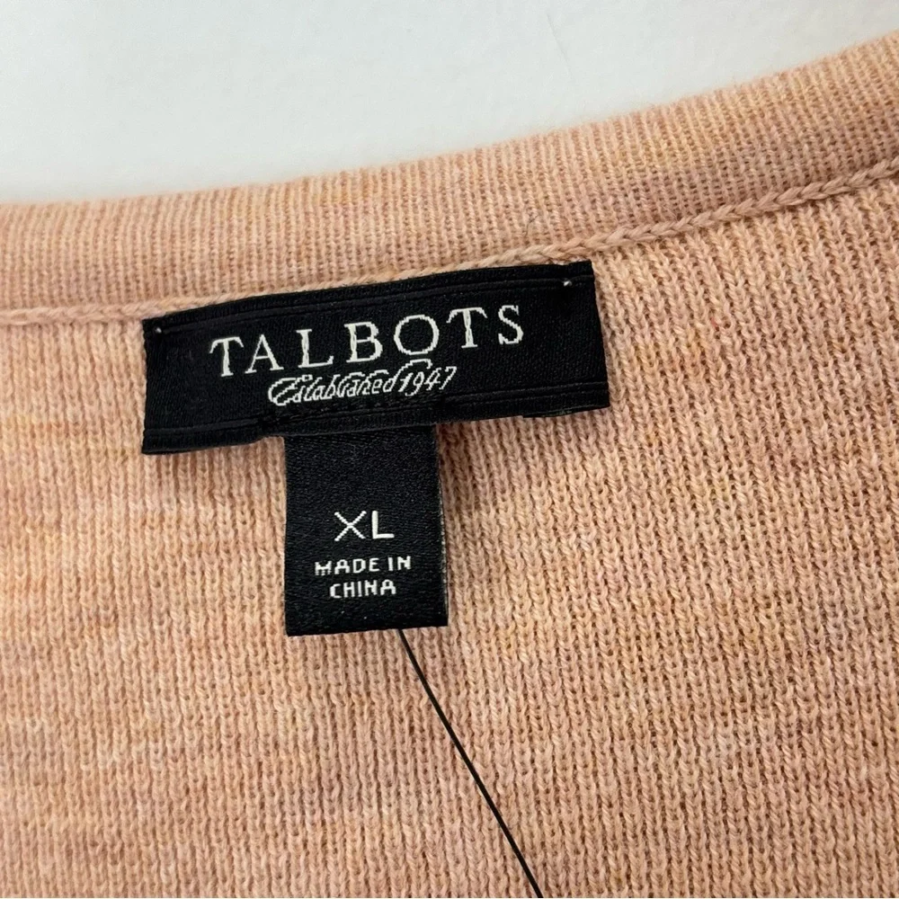 Talbots Ruffle Sweater Cardigan Size XL NEW Neutral Preppy E85 - Picture 8 of 16
